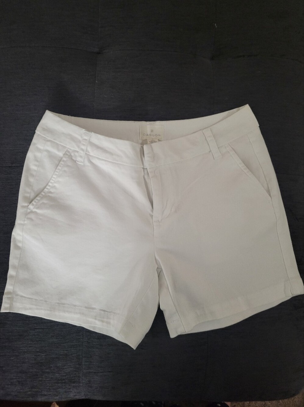 Caslon White Women's Chino Shorts with Front Pockets